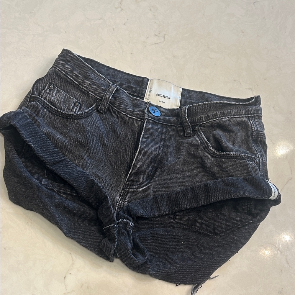 size 23 black one teaspoon shorts